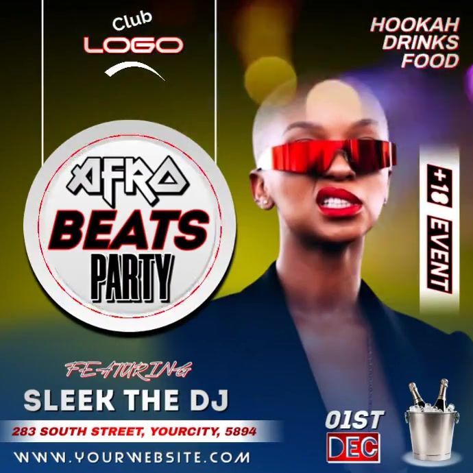 AFRO BEATS PARTY FLYER TEMPLATE | PosterMyWall