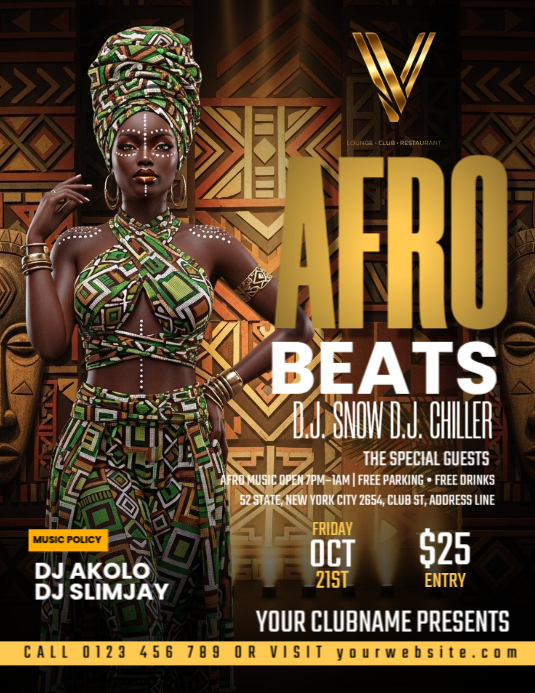 Copy of Afro Beats Queen Template | PosterMyWall