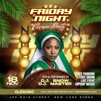 afro black party โพสต์บน Instagram template