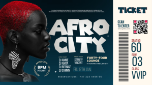 Afro City / Party Ticket Template Design Pantalla Digital (16:9)