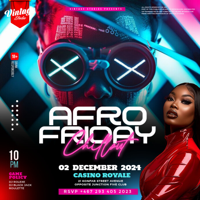 Copy of Afro Friday Party Club Flyer for Instagram | PosterMyWall