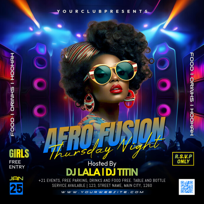 Afro Fusion Party Square (1:1) template
