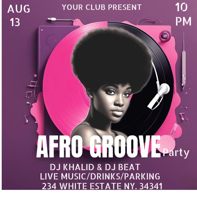 Afro groove Publicação no Instagram template