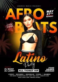 Afro Latin Party flyer A5 template