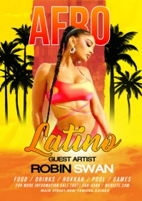 Afro Latin Party flyer A3 template