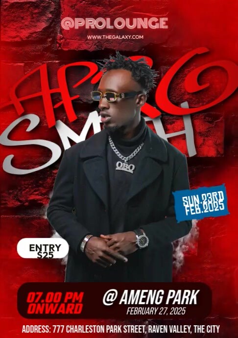 Afro Night Party Video A4 template