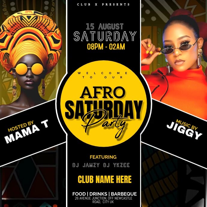 Afro Party Template PosterMyWall