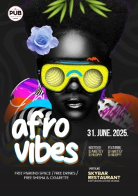 Afro Vibes Party Design Template Design A4