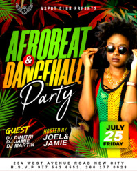 Afrobeat and dancehall nightclub music festival concert party event advertisement flyer template Instagram Portrait