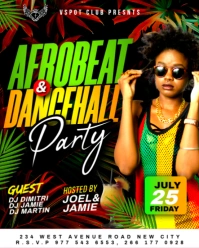 Afrobeat and dancehall nightclub music festival concert party event advertisement flyer template Instagram Portrait