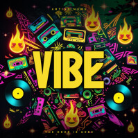 Afrobeat Neon Official Music Album Cover – Maximalist Drop Art template