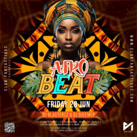 Modern Maximalist Afrobeat Party Night Club Video Flyer Instagram Post template