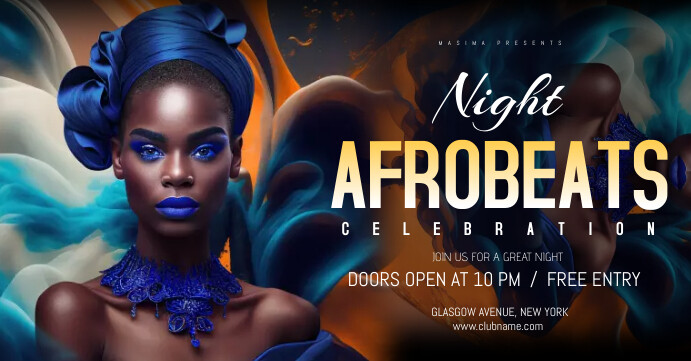 Afrobeats Party Ad Sampul Acara Facebook template
