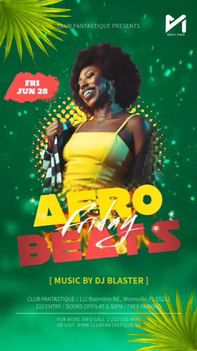 Afrobeats Party Social Media Ad Instagram na Kuwento template
