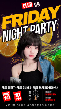 after night party, Historia de Instagram template