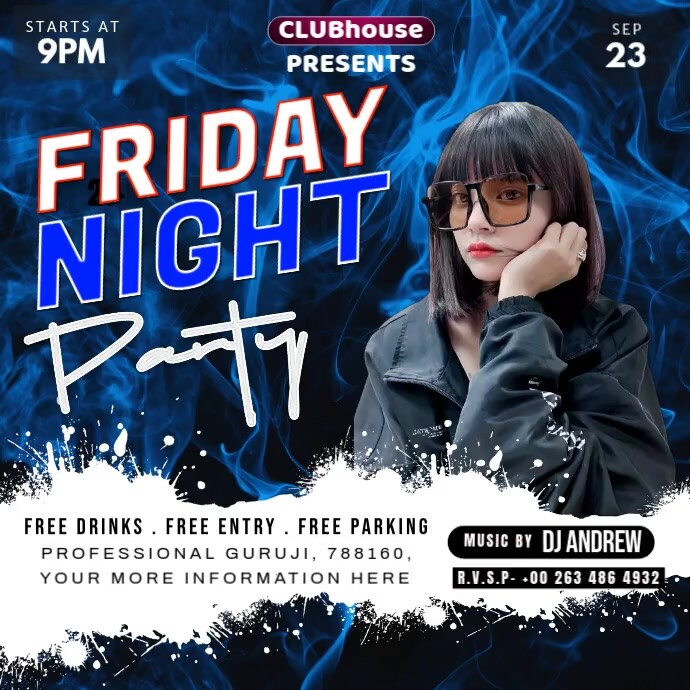 after night party, Kwadrat (1:1) template