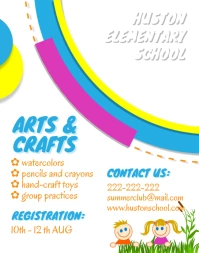 After School Arts and Crafts Flyer Affiche/Panneau mural template
