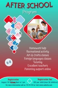 After School for kids video poster Plakkaat template
