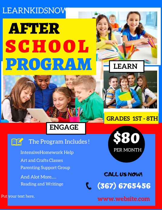 AFTER SCHOOL POSTER TEMPLATE | PosterMyWall