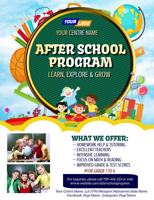 After School Program Ad Flyer Design Template | PosterMyWall