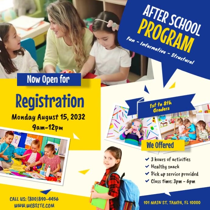 Plantilla de After school Program Ad Template | PosterMyWall