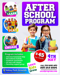 After School Program child care camp invitation advertisement flyer template online social media pro Instagram Portrait