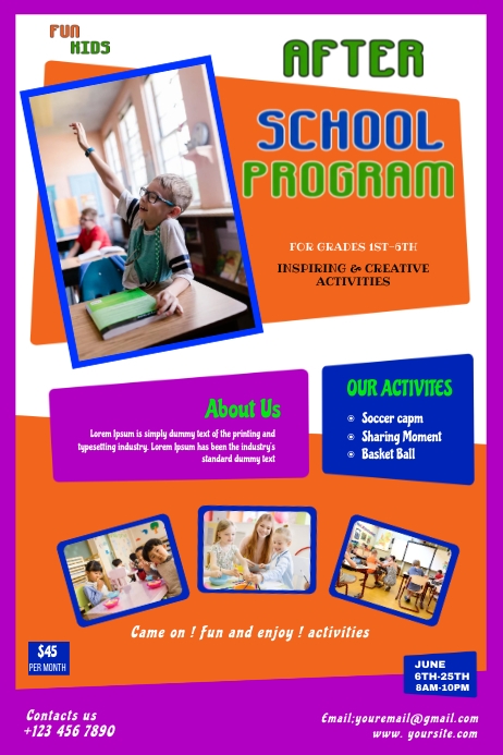 after school program Poster template