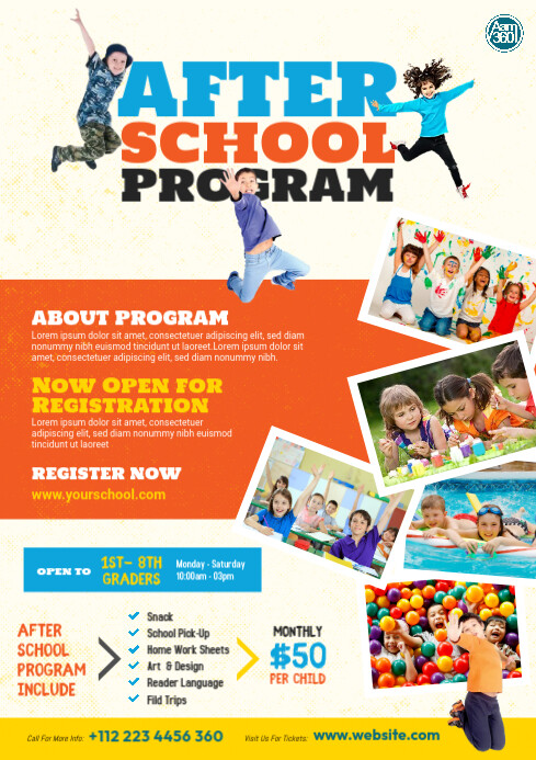 After School Program Flyer A4 template