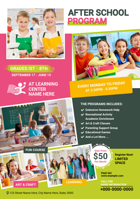 School Program Flyer Sample After School Program Flyer Template | PosterMyWall