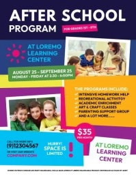After School Program Flyer Template Рекламная листовка (US Letter)