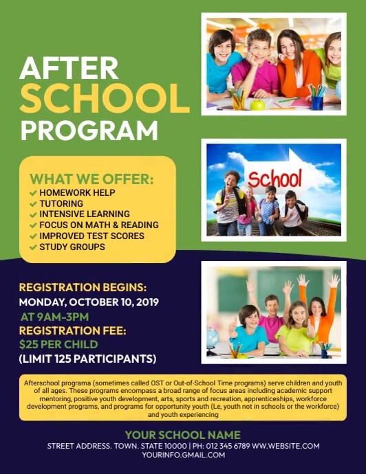 After School Program Flyer Template | PosterMyWall