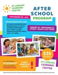 After School Program Flyer Template Рекламная листовка (US Letter)