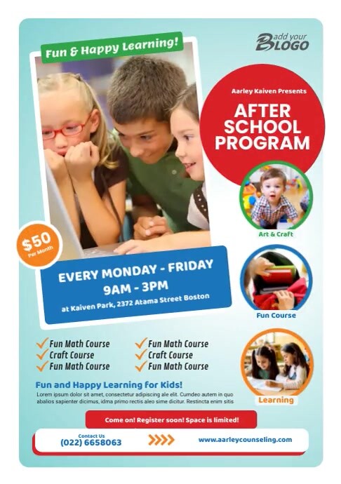 School Program Flyer Sample Plantilla de After School Program Flyer Template | PosterMyWall