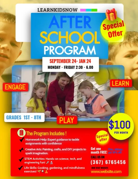 after school program flyer templates | PosterMyWall