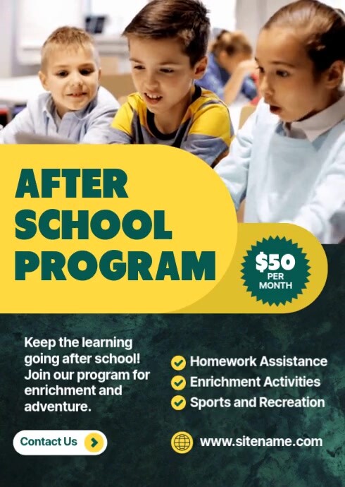After School Program Poster Ads Template | PosterMyWall