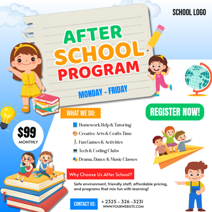 Copy of after school program poster | PosterMyWall