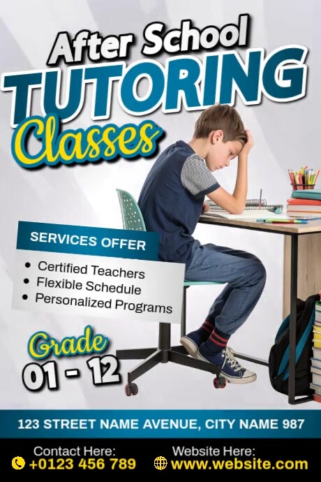 Tutor Copy Copy of After School Tutoring Classes | PosterMyWall