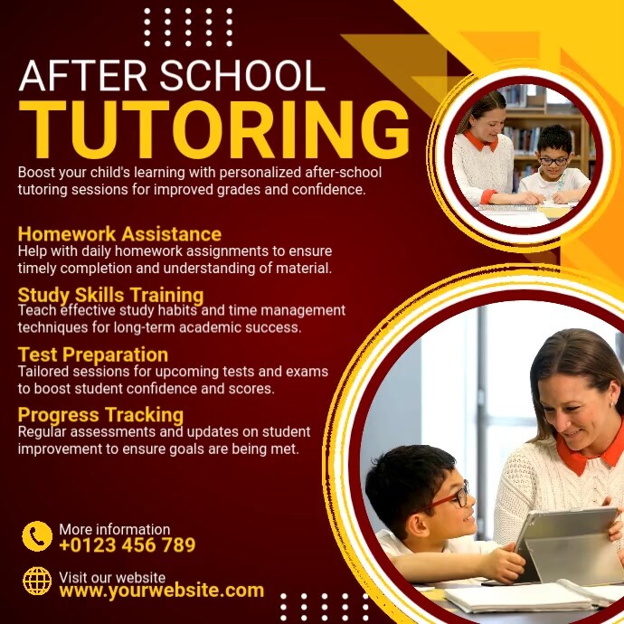 After School Tutoring Template | PosterMyWall