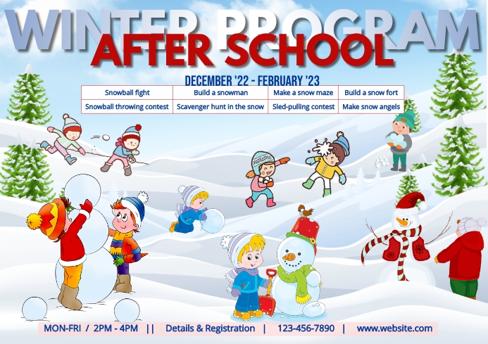After school winter program template A1