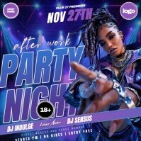 after work club party night event design template Quadrato (1:1)