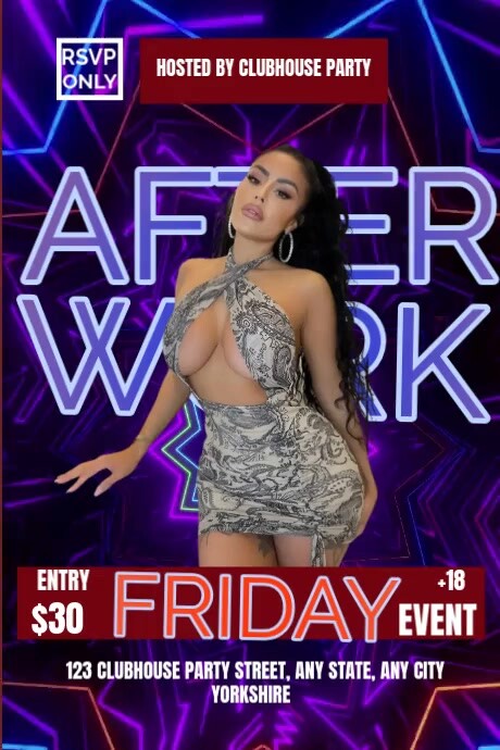 after work 海报 template