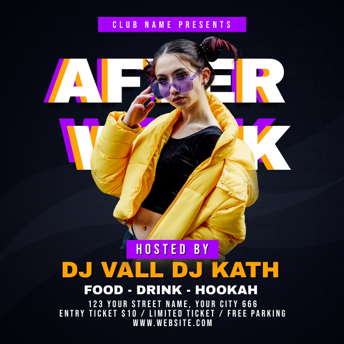 After Work DJ Party Instagram Plasing template