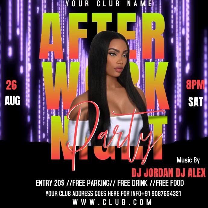 AFTER WORK Night Template PosterMyWall