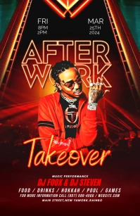 After Work Night Party Flyer Meia página larga template