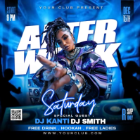 After Work Night Party Flyer Quadrato (1:1) template