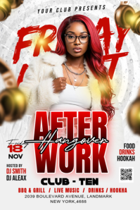 After Work Night Party Flyer Poster template
