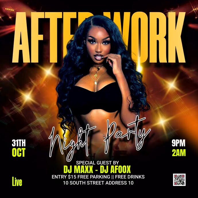After work night party video flyer Publicação no Instagram template