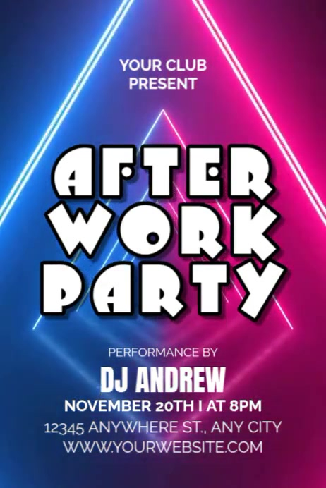 AFTER WORK PARTY Template | PosterMyWall
