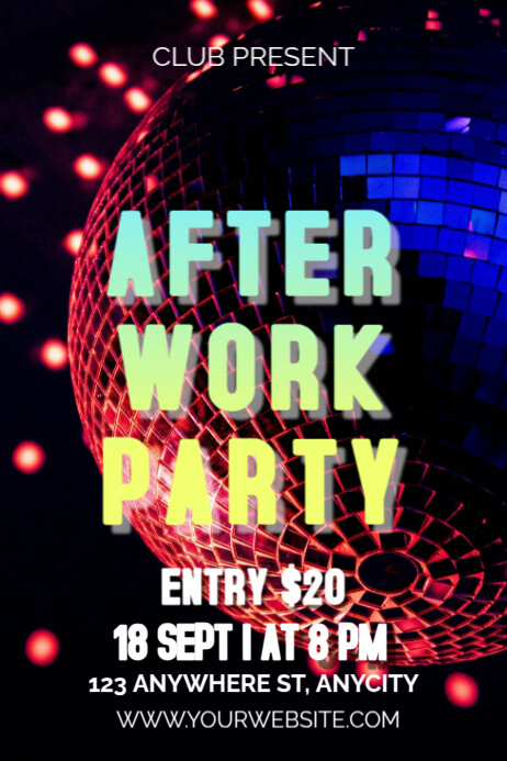 AFTER WORK PARTY Template | PosterMyWall