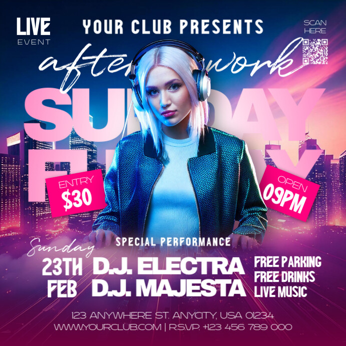 After Work Party Event Poster Flyer Template | PosterMyWall